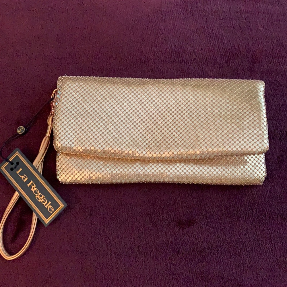 La Regale Rose Gold Wristlet Clutch